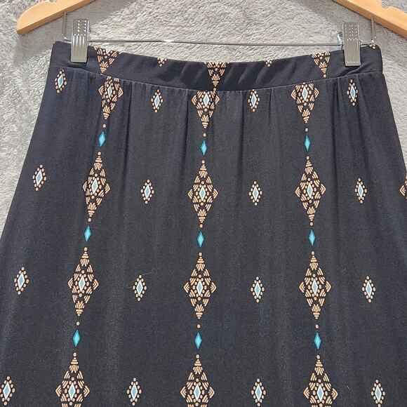 Chico's Womens Black Moroccan Lantern Print Maxi Skirt Size Small Summer Beach - Picture 3 of 10